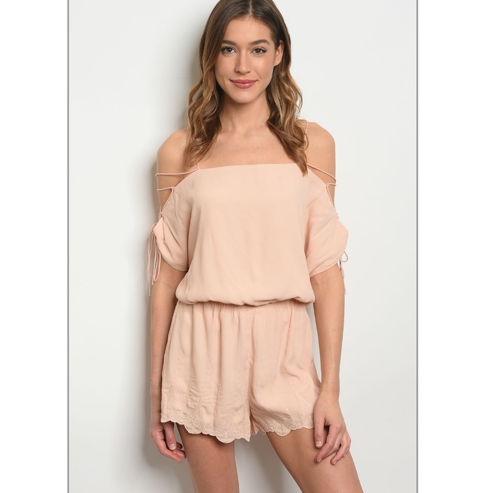 Light Pink Romper Off the Shoulder